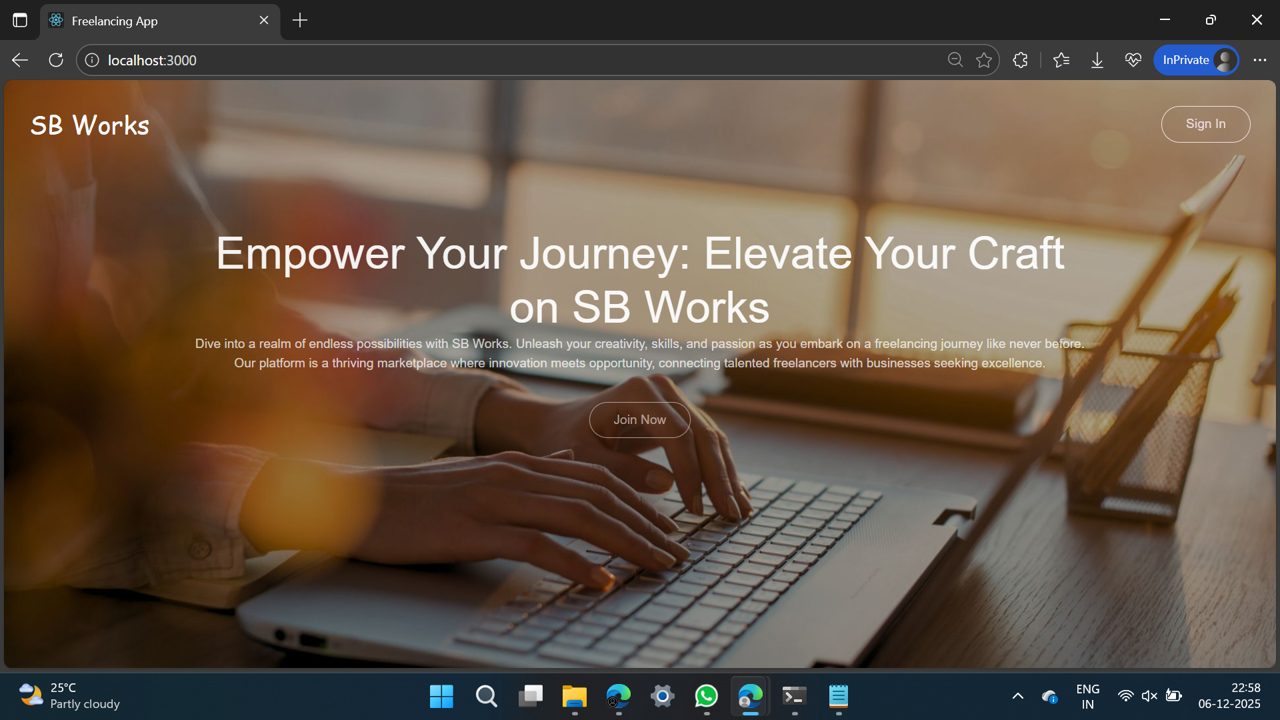 Freelancing platform landing page